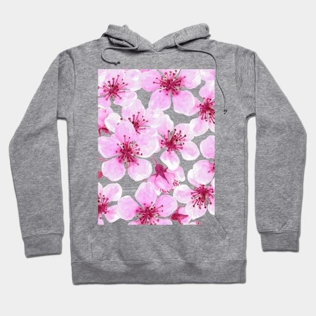 Cherry blossom watercolor Hoodie by katerinamk